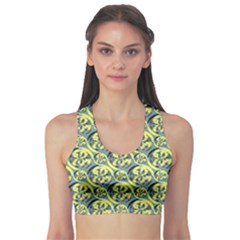 Black And Yellow Pattern Sports Bra by linceazul