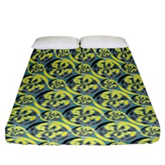 Black And Yellow Pattern Fitted Sheet (california King Size) by linceazul