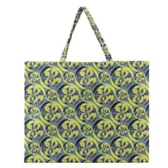 Black And Yellow Pattern Zipper Large Tote Bag by linceazul