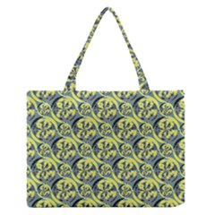 Black And Yellow Pattern Medium Zipper Tote Bag by linceazul