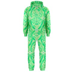 Kiwi Green Geometric Hooded Jumpsuit (men)  by linceazul