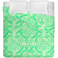 Kiwi Green Geometric Duvet Cover Double Side (king Size) by linceazul