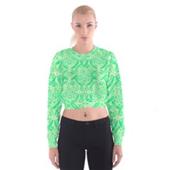 Kiwi Green Geometric Cropped Sweatshirt by linceazul