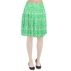 Kiwi Green Geometric Pleated Skirt by linceazul