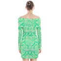 Kiwi Green Geometric Long Sleeve Off Shoulder Dress View2