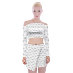 Pop Art Style Crabs Motif Pattern Off Shoulder Top With Skirt Set