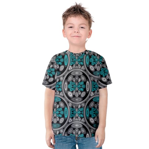 Geometric Arabesque Kids  Cotton Tee by linceazul