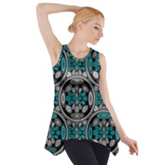 Geometric Arabesque Side Drop Tank Tunic by linceazul