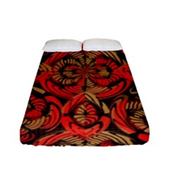 Red And Brown Pattern Fitted Sheet (full/ Double Size) by linceazul