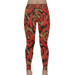 Red And Brown Pattern Classic Yoga Leggings by linceazul