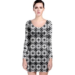 Geometric Modern Baroque Long Sleeve Bodycon Dress by dflcprintsclothing