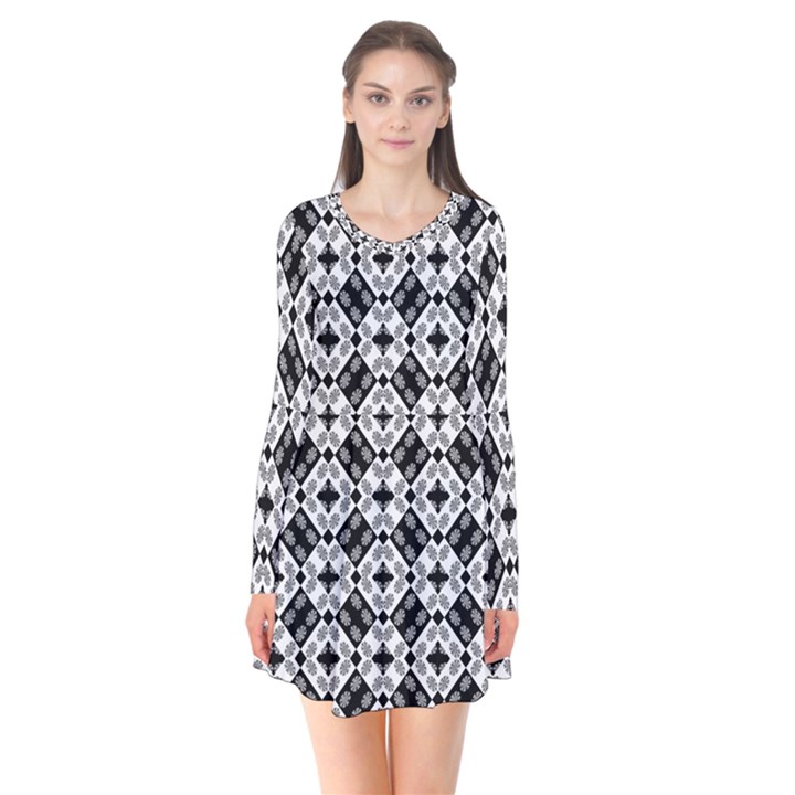 Geometric Modern Baroque Flare Dress