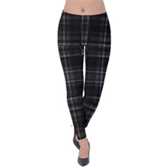 Plaid Design Velvet Leggings by Valentinaart