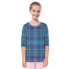 Plaid Design Kids  Quarter Sleeve Raglan Tee