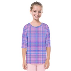 Plaid Design Kids  Quarter Sleeve Raglan Tee