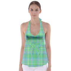 Plaid Design Babydoll Tankini Top by Valentinaart