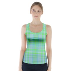 Plaid Design Racer Back Sports Top by Valentinaart