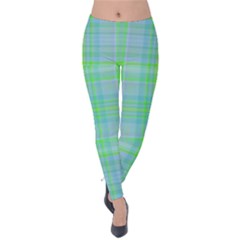 Plaid Design Velvet Leggings