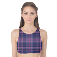 Plaid Design Tank Bikini Top