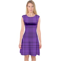 Plaid Design Capsleeve Midi Dress by Valentinaart