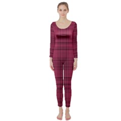 Plaid Design Long Sleeve Catsuit