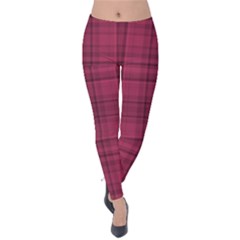 Plaid Design Velvet Leggings