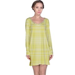 Plaid Design Long Sleeve Nightdress