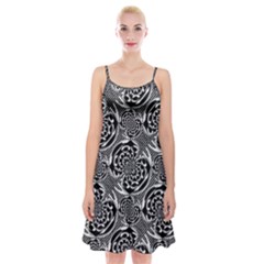 Metallic Mesh Pattern Spaghetti Strap Velvet Dress