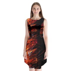 Fire Sleeveless Chiffon Dress   by Valentinaart