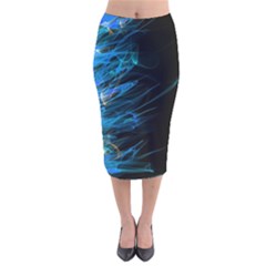 Fire Velvet Midi Pencil Skirt