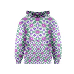 Multicolor Ornate Check Kids  Pullover Hoodie by dflcprints