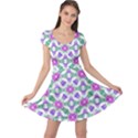 Multicolor Ornate Check Cap Sleeve Dresses View1