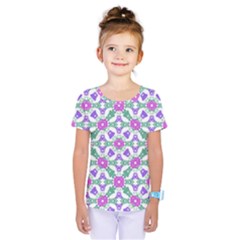 Multicolor Ornate Check Kids  One Piece Tee