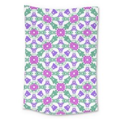 Multicolor Ornate Check Large Tapestry by dflcprints