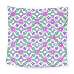 Multicolor Ornate Check Square Tapestry (large) by dflcprints