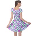 Multicolor Ornate Check Cap Sleeve Dresses View2