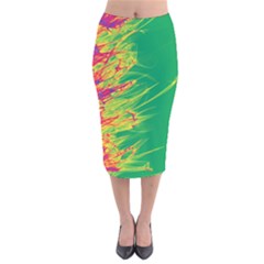 Fire Velvet Midi Pencil Skirt