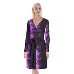 Fire Long Sleeve Velvet Front Wrap Dress