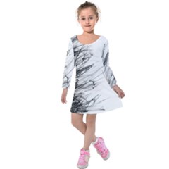 Fire Kids  Long Sleeve Velvet Dress by Valentinaart