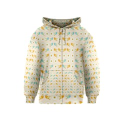 Birds And Daisies Kids  Zipper Hoodie by linceazul