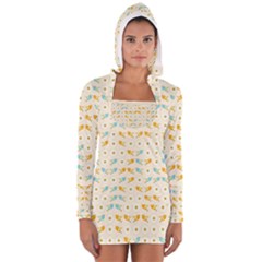 Birds And Daisies Women s Long Sleeve Hooded T-shirt by linceazul