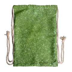 Green Glitter Abstract Texture Drawstring Bag (large) by dflcprints