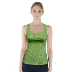 Green Glitter Abstract Texture Print Racer Back Sports Top by dflcprintsclothing