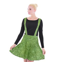 Green Glitter Abstract Texture Print Suspender Skater Skirt by dflcprintsclothing