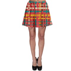 Colorful Line Segments Skater Skirt by linceazul