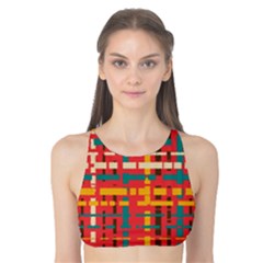 Colorful Line Segments Tank Bikini Top by linceazul