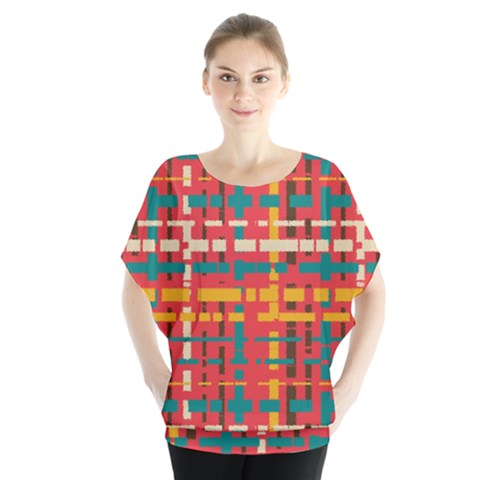 Colorful Line Segments Blouse by linceazul