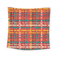 Colorful Line Segments Square Tapestry (small) by linceazul