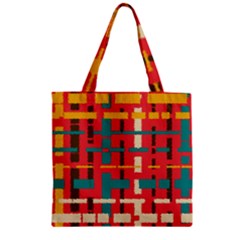 Colorful Line Segments Zipper Grocery Tote Bag by linceazul