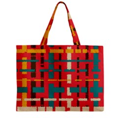 Colorful Line Segments Zipper Mini Tote Bag by linceazul